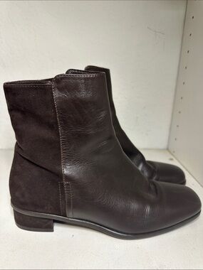 Aquatalia Women’s Brown Leather and Suede Ankle Boots